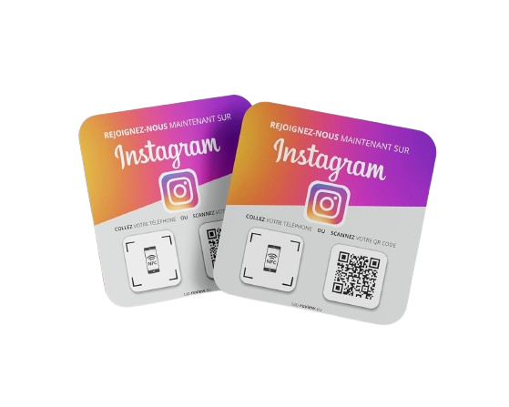 Plaque NFC sans contact Instagram sans fond